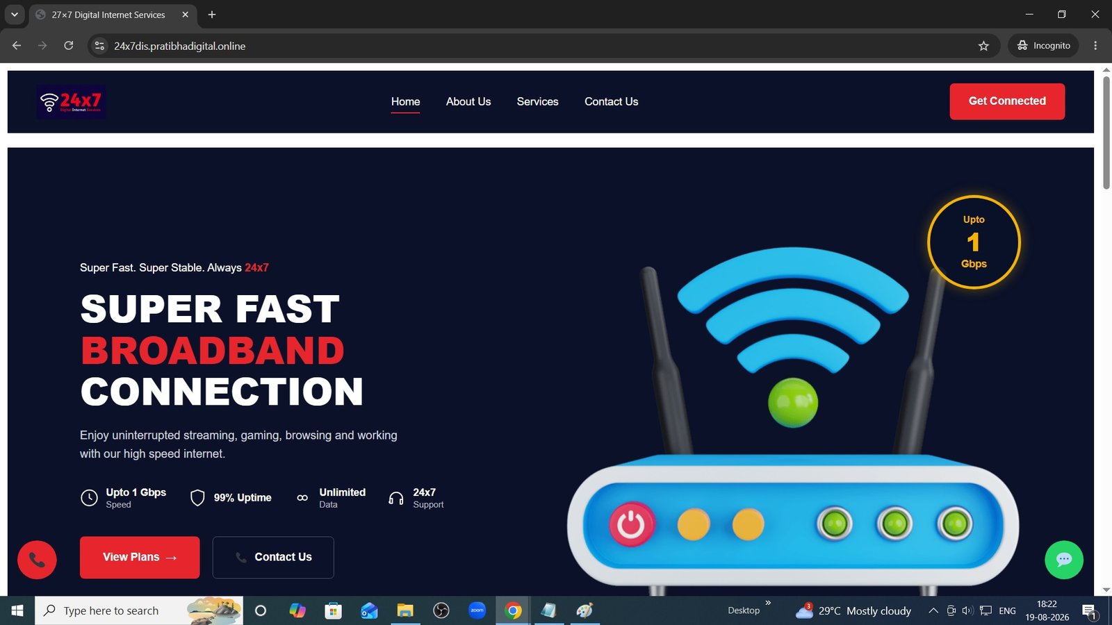24x7 Digital Internet Services website