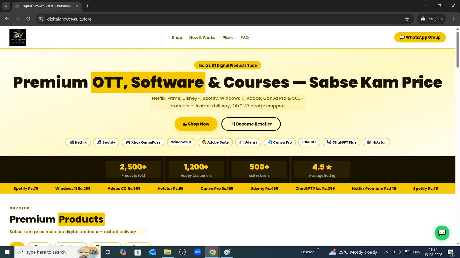 Digital Growth Vault website