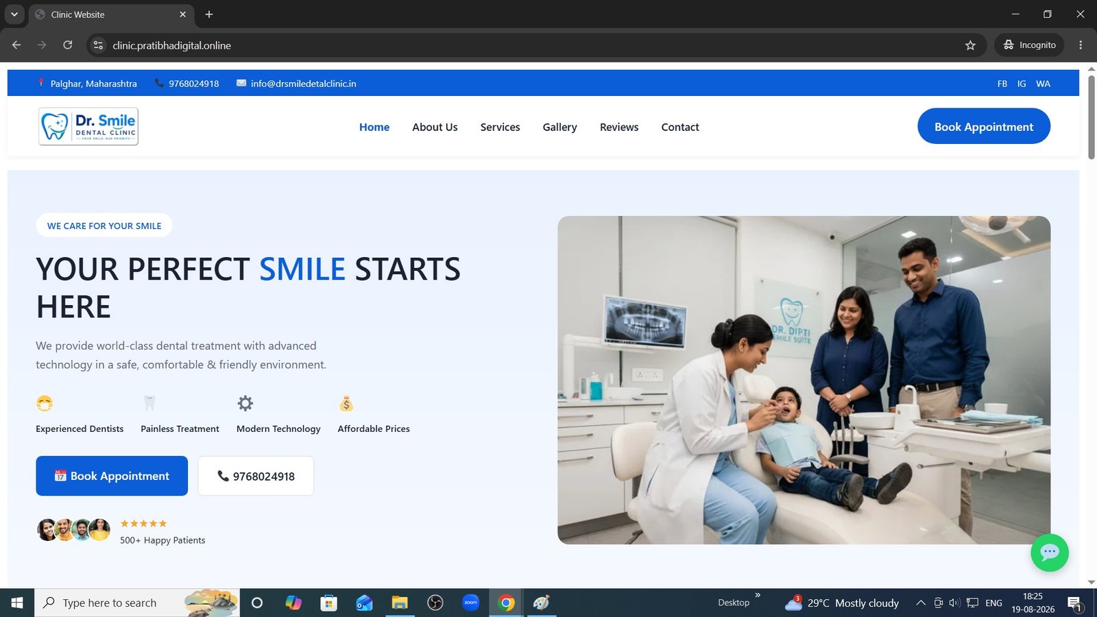 Dr. Smile Dental Clinic website