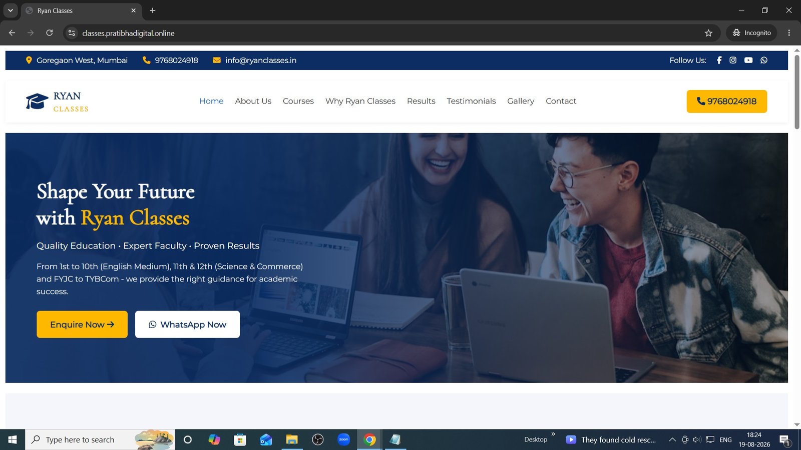 Ryan Classes website